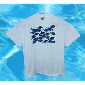 Vintage Santa Barabara California Tourism T-Shirt Fish Single Stitch Mens Sz 2XL